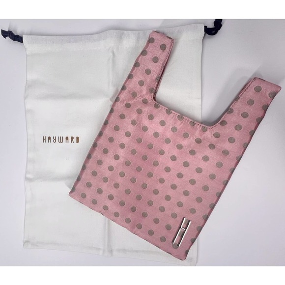 Hayward USA Pink Silk Polka Dot Mini Tote Bag NWOT - Picture 8 of 15